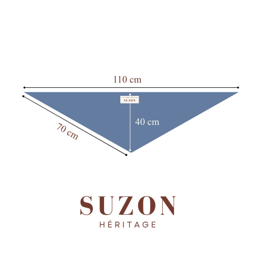 Maille triangle SUZON 100 laine bleu_ciel Maille triangle SUZON 100% laine bleu ciel