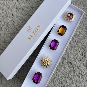 Boutonnière Gabrielle Nuance Pourpre Cognac