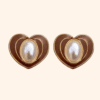 Bijou de bouton Coeur éternel cognac