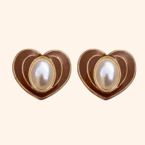 eternal heart button charm Bijou de bouton Coeur éternel cognac