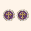 Bijou de bouton Croix Talisman – Violet