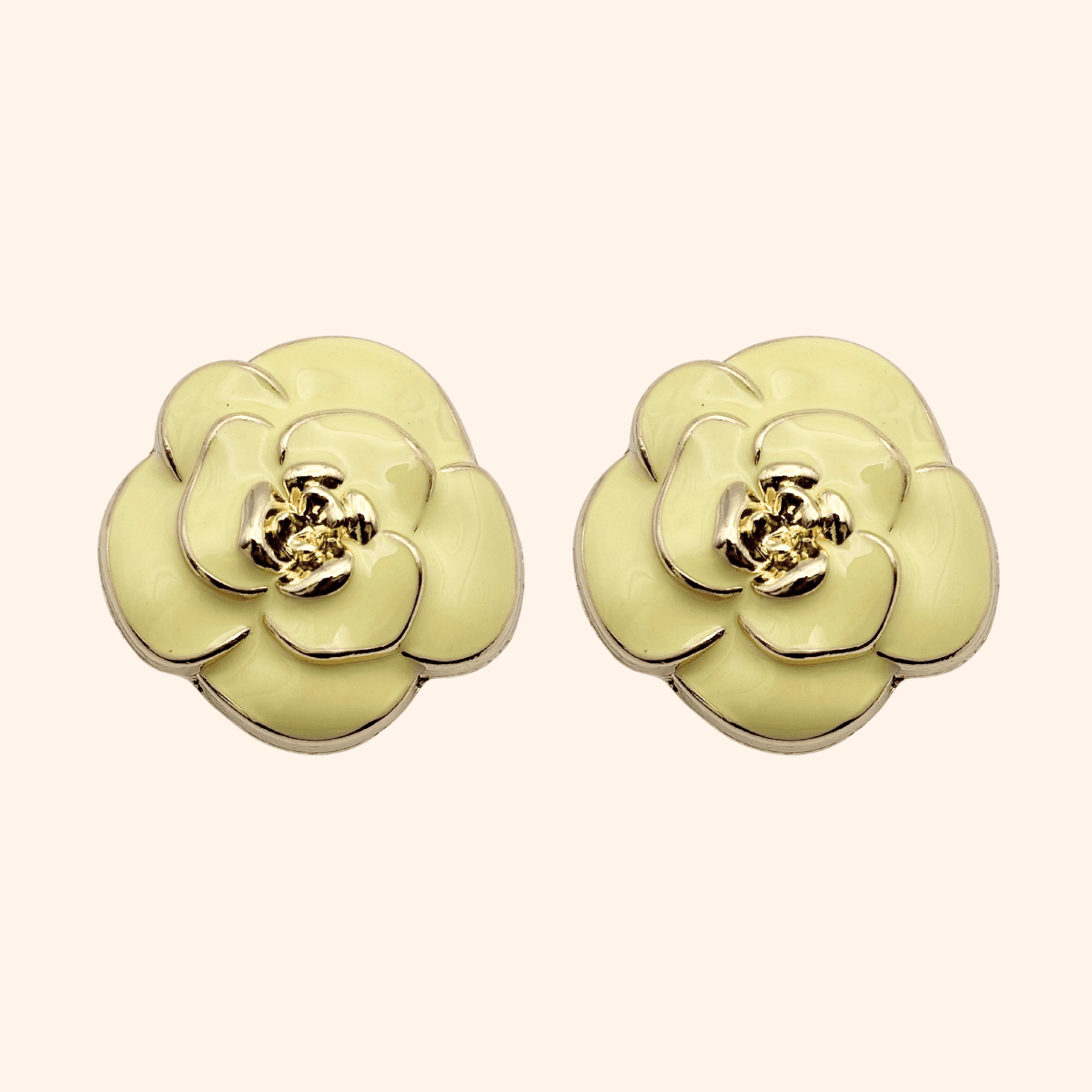Bijou de bouton Nicole pastel jaune