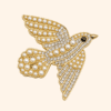 Clip L’oiseau Strass & perle Doré Clip L'oiseau Strass & perle Doré