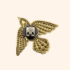 Clip L’oiseau Strass & perle or recto ferme_SZ Clip L'oiseau Strass & perle Doré