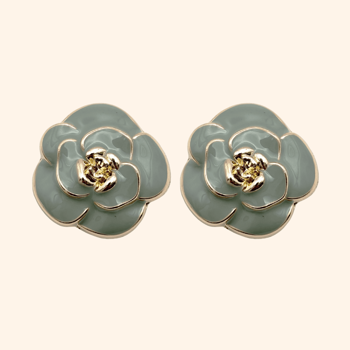 Bijou de bouton Nicole pastel vert céladon