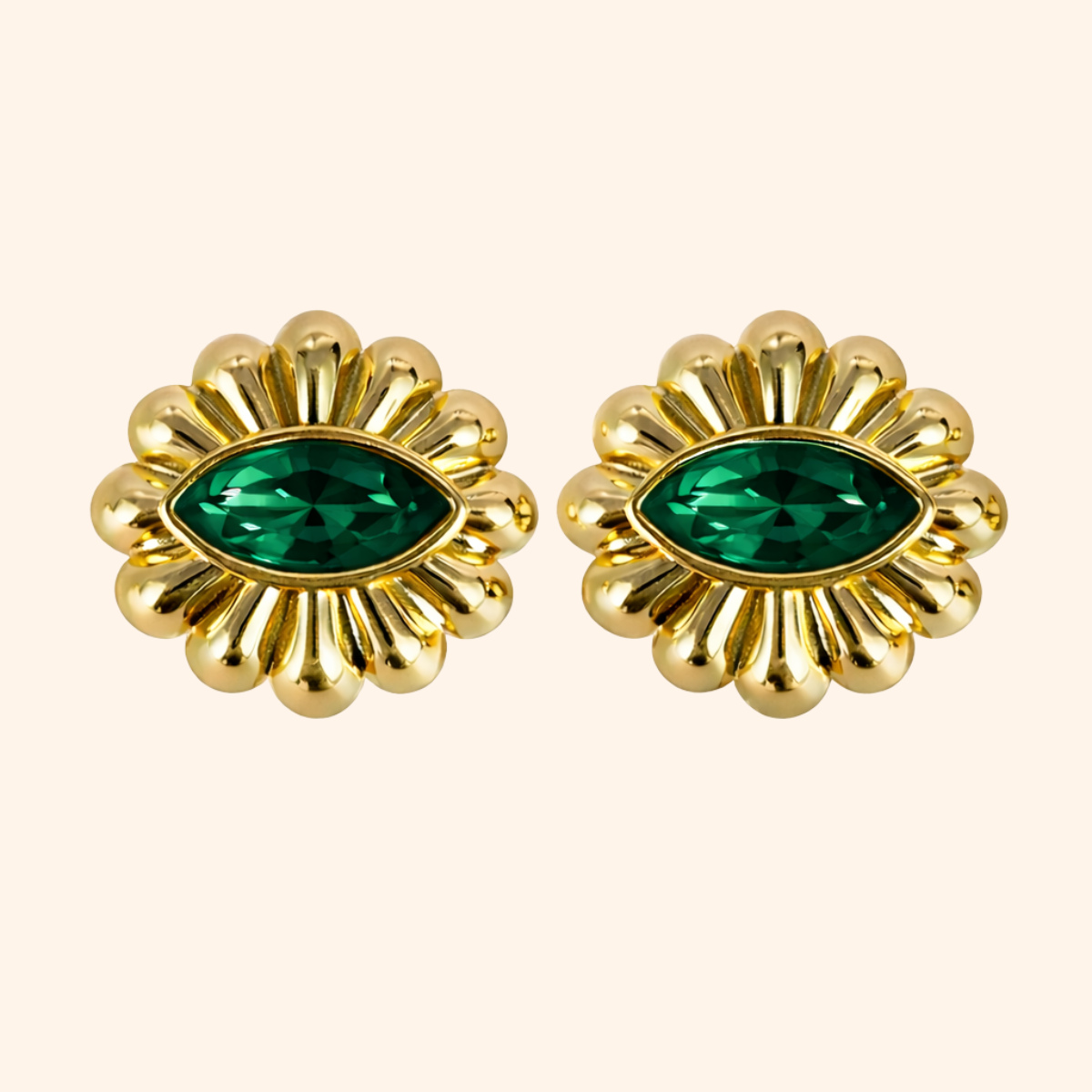 Bijou de bouton SOLARIA Vert impérial