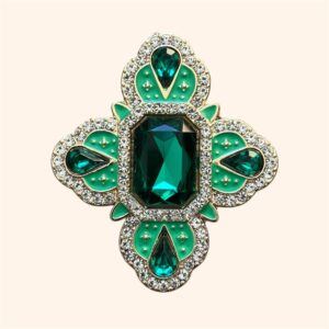 Clip Queen PENELOPE Emeraude & flashy Green