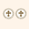 Bijou de bouton Croix Talisman – Blanc