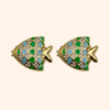 Dorade Neon Knop Oorbel – Turquoise Water Bijou de bouton Dorade Néon – Eau Turquoise
