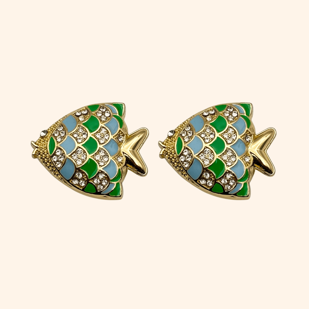 Bijou de bouton Dorade Néon – Eau Turquoise