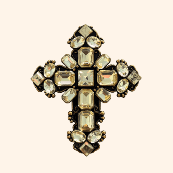 Clip Croix Versailles Jaune Aurore Clip Croix Versailles Jaune Aurore