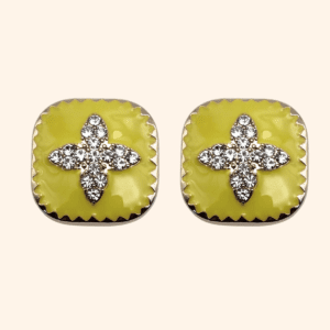 Fortuna button charm chartreuse Bijou de bouton Fortuna Jaune chartreuse