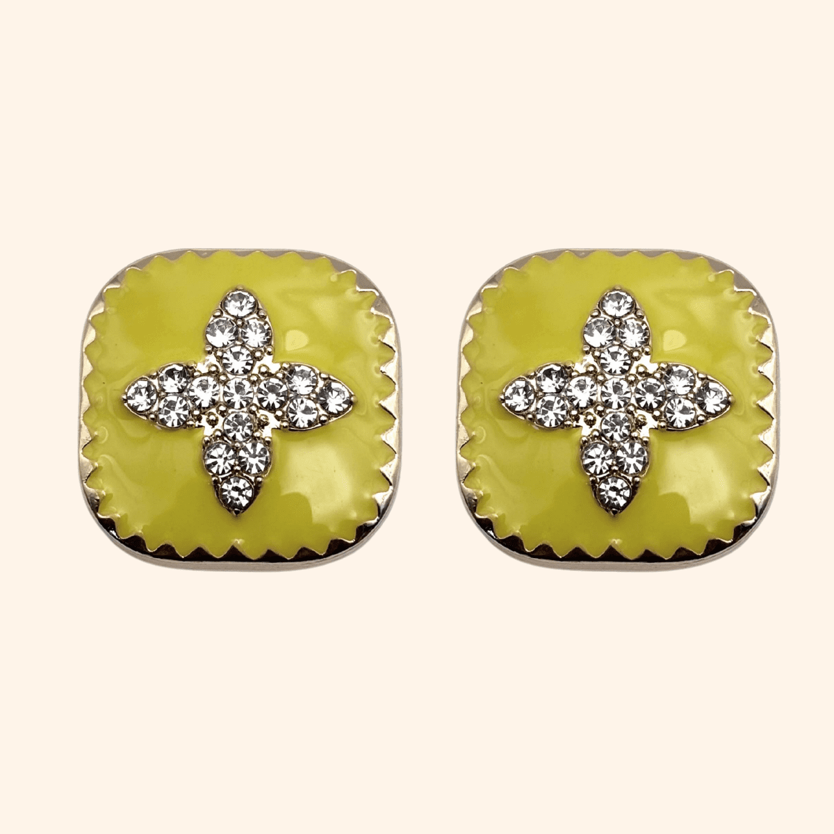 Bijou de bouton Fortuna Jaune chartreuse