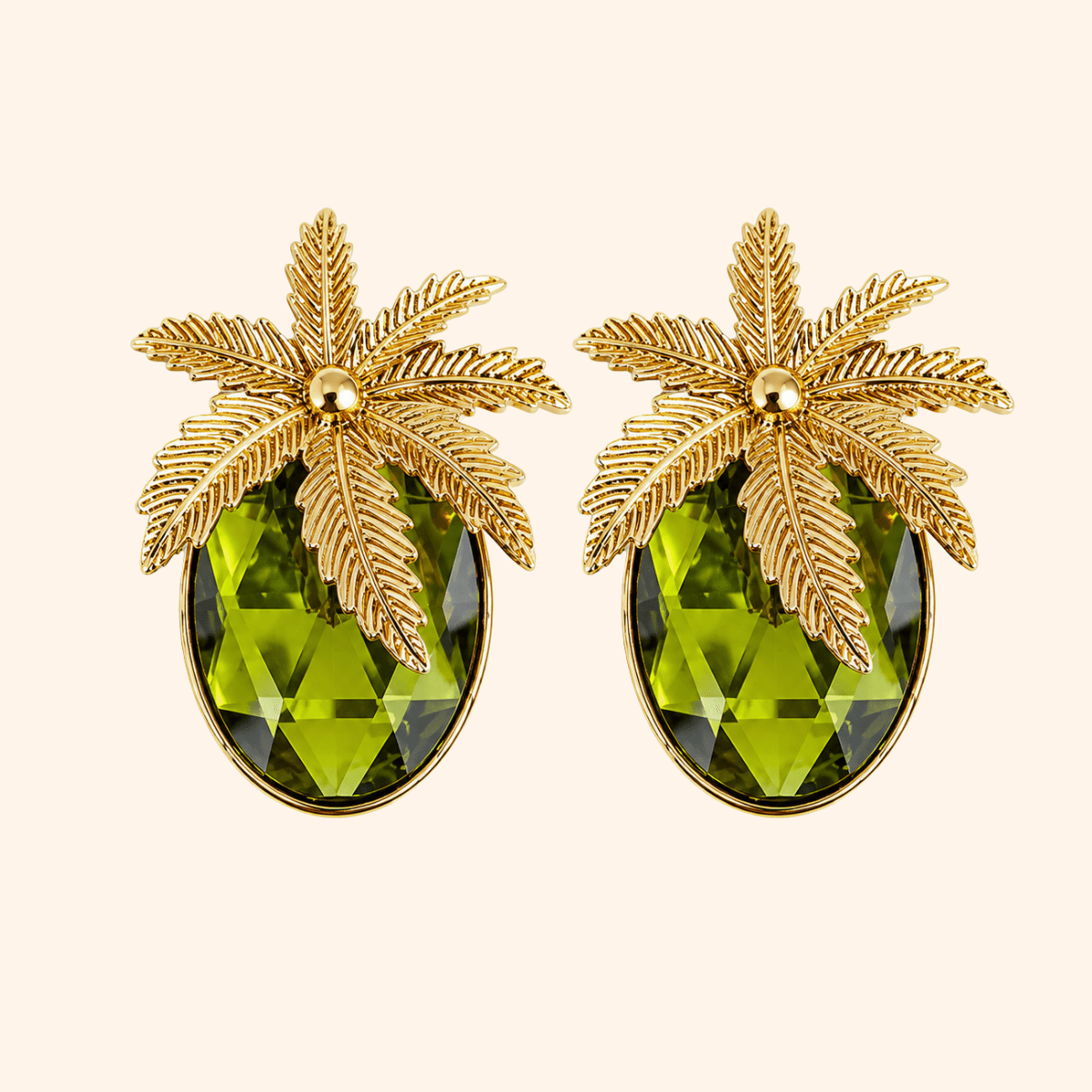 Bijou de bouton Palmananas Vert Canopé