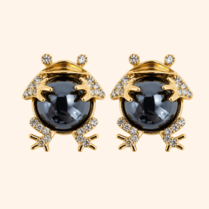 Bijou de bouton RAINETTE Perle de Lune Noire