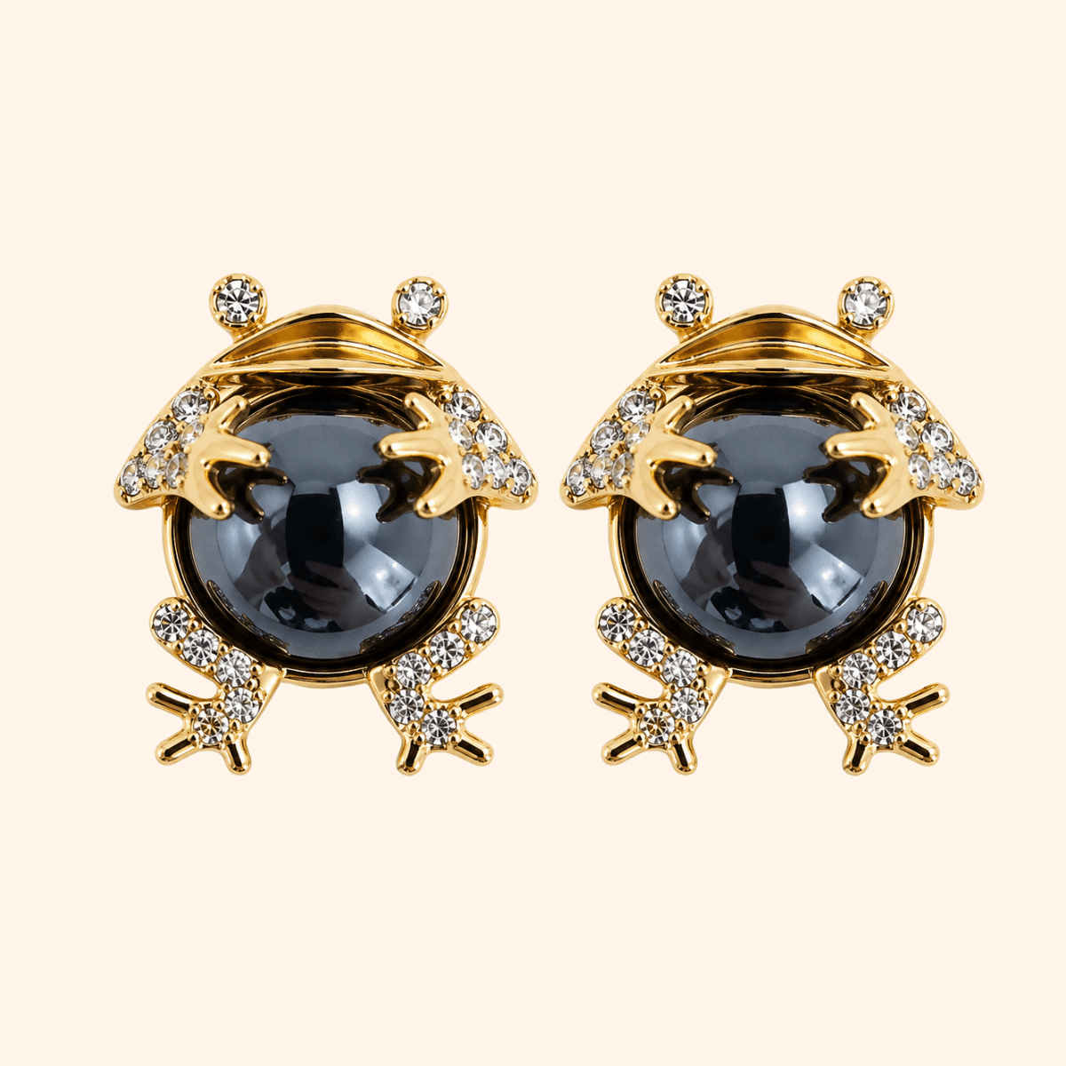 Bijou de bouton RAINETTE Perle de Lune Noire