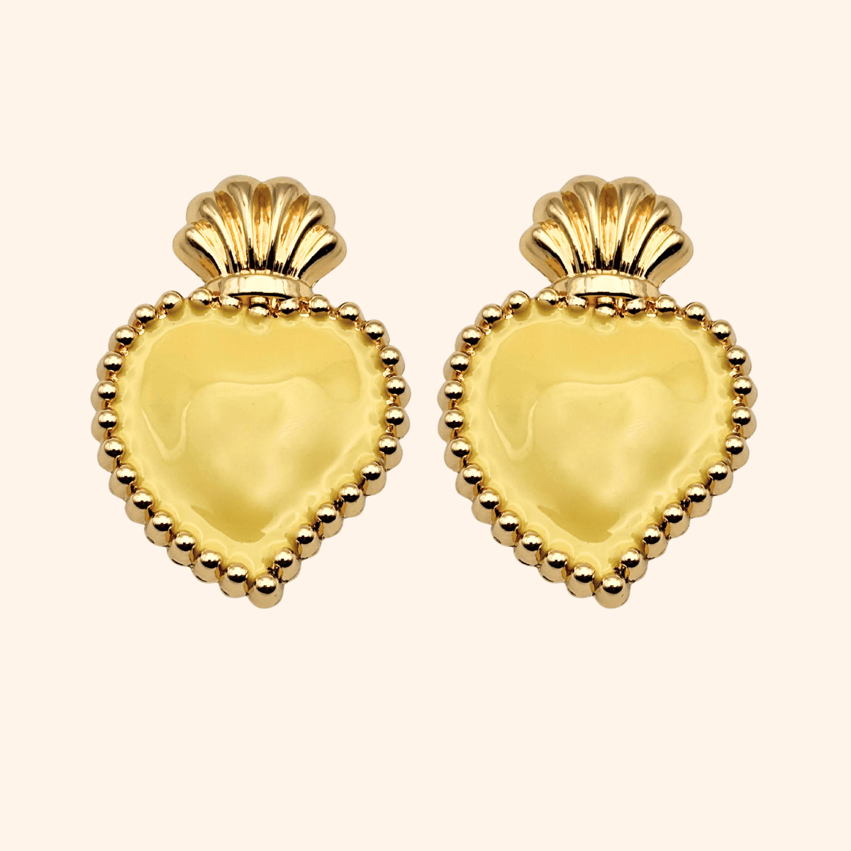 Bijou de bouton Exvoto jaune beurre