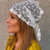Foulard  "entre Tulle et dentelles"  fleurs de fraisier