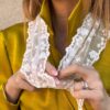 Foulard  "entre Tulle et dentelles"  fleurs de fraisier