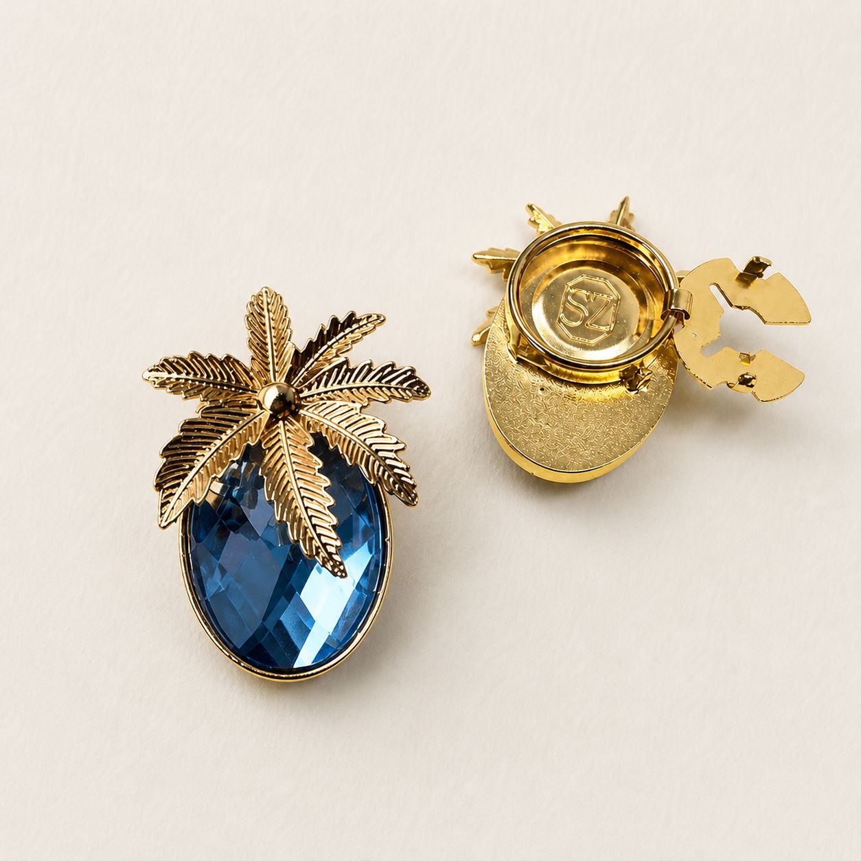 Bijou de bouton Palmananas bleu lagon - immagine 4