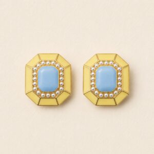 Agnes blue and butter Bijou de bouton Agnès ciel bleu beurrée