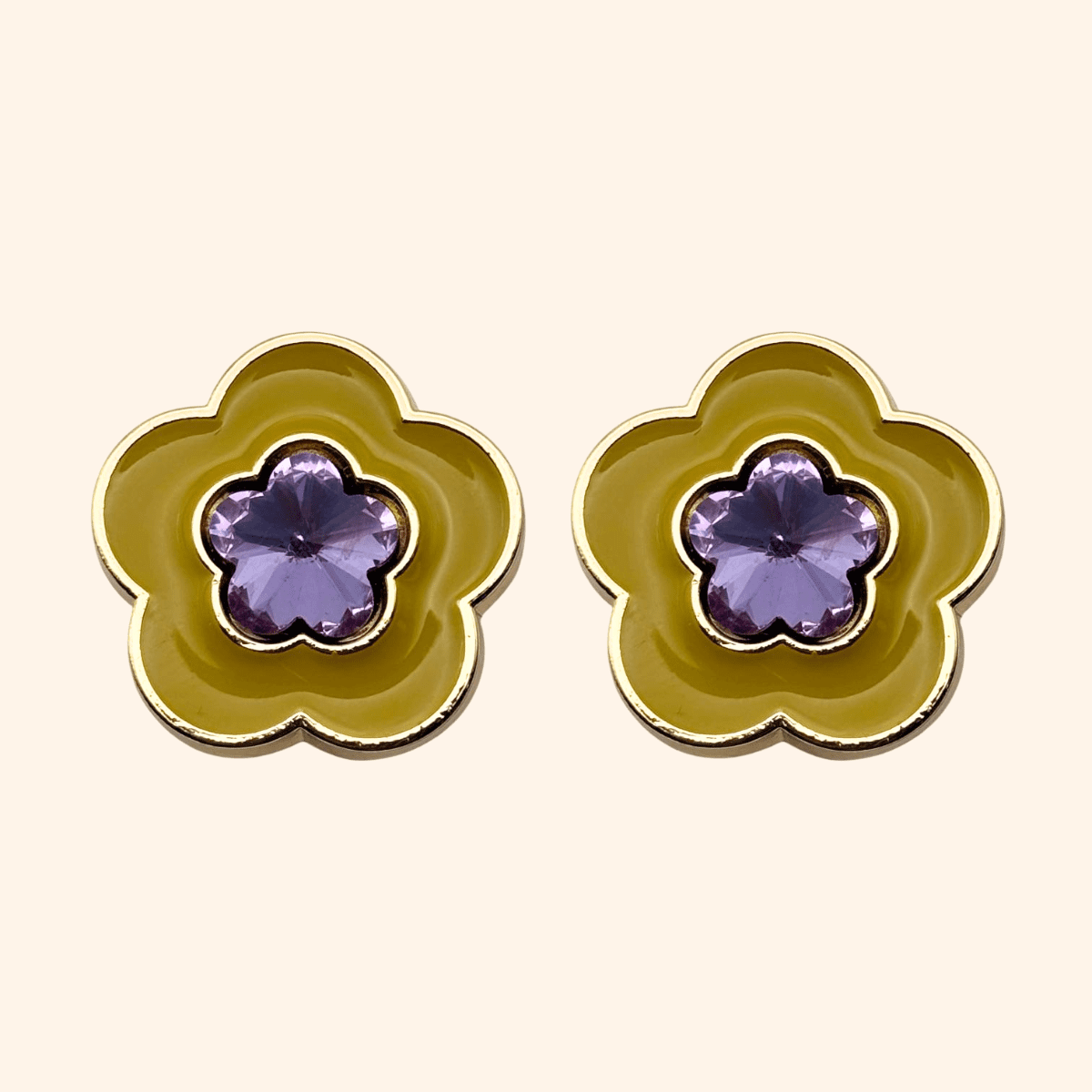 Bijou de bouton SEVENTY BLOOM Olive & Pierre Violette