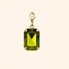 Pampille Cabochon vert olive – Charm de bijou de bouton