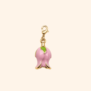 Pink Tulip Charm – Interchangeable Flower Charm Pampille Tulipe Rosée – Charm Fleur Interchangeable