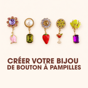 create your charm pendant jewelry Duo les boutons à pampille (1 base + 1 pampille)
