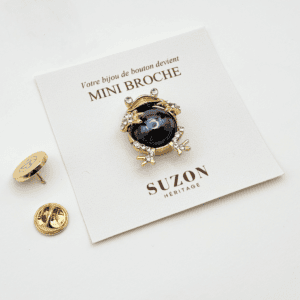 6 MINI BROCHE - RAINETTE PERLE NOIRE