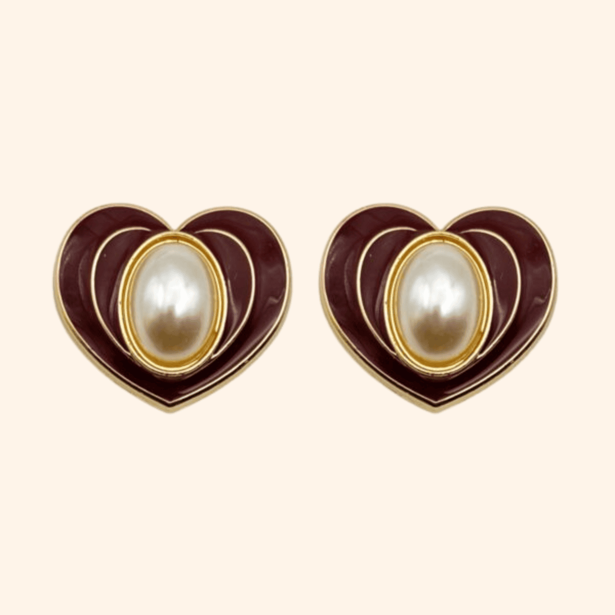Bijou de bouton Coeur éternel Bordeaux