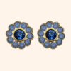 Bijou de bouton Fleur de fraisier Bleue