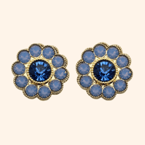Bijou de bouton Fleur de fraisier Bleue