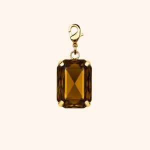 cabochon_cognac Pampille Cabochon cristal cognac – charm Interchangeable