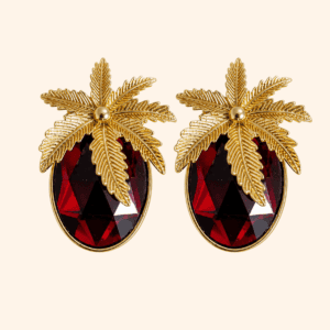 Bijou de bouton Palmananas Grenat
