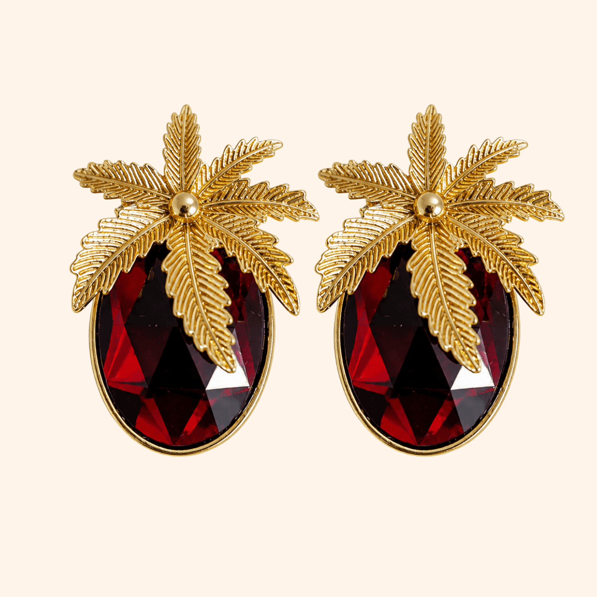 Bijou de bouton Palmananas Grenat