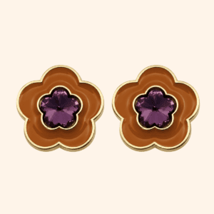 Bijou de bouton SEVENTY BLOOM Caramel & Prune