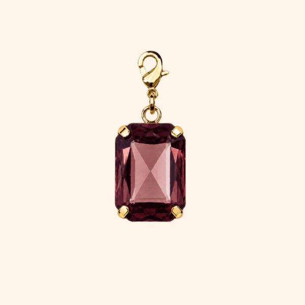 Pampille Cabochon cristal amarante – charm Interchangeable