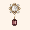 Bijou de bouton CRYSTAL PALACE et sa Pampille Cabochon Amarante Bijou de bouton CRYSTAL PALACE et sa Pampille Cabochon Amarante
