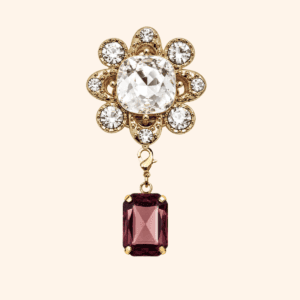 Bijou de bouton CRYSTAL PALACE et sa Pampille Cabochon Amarante Bijou de bouton CRYSTAL PALACE et sa Pampille Cabochon Amarante
