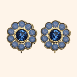 Bijou de bouton Fleur de fraisier Bleue - BASE