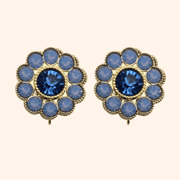 Bijou de bouton Fleur de fraisier Bleue - BASE