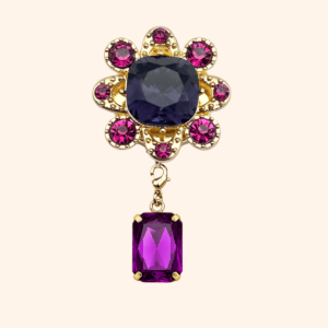 Bijou de bouton NUIT POURPRE et sa Pampille Cabochon Purple Bijou de bouton NUIT POURPRE et sa Pampille Cabochon Purple