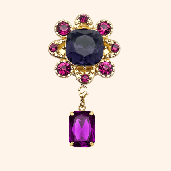 Bijou de bouton NUIT POURPRE et sa Pampille Cabochon Purple Bijou de bouton NUIT POURPRE et sa Pampille Cabochon Purple