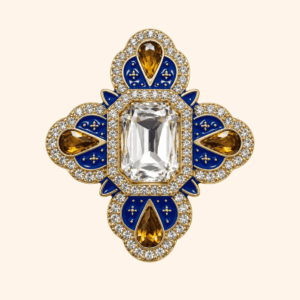 Clip Queen PENELOPE Bleu Palace & Ambre Clip Queen PENELOPE Bleu Palace & Ambre