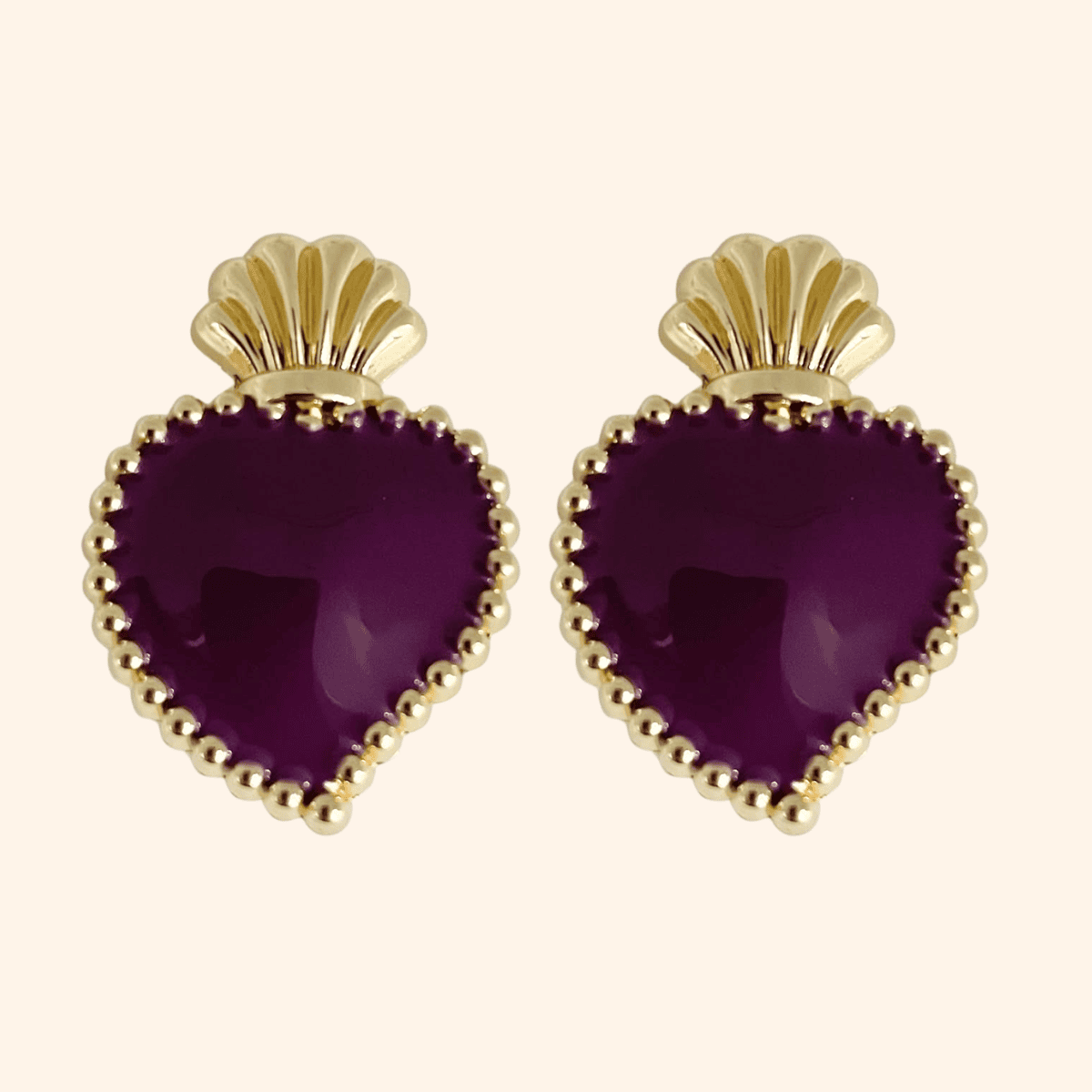 Bijou de bouton Exvoto PRUNE NOIRE