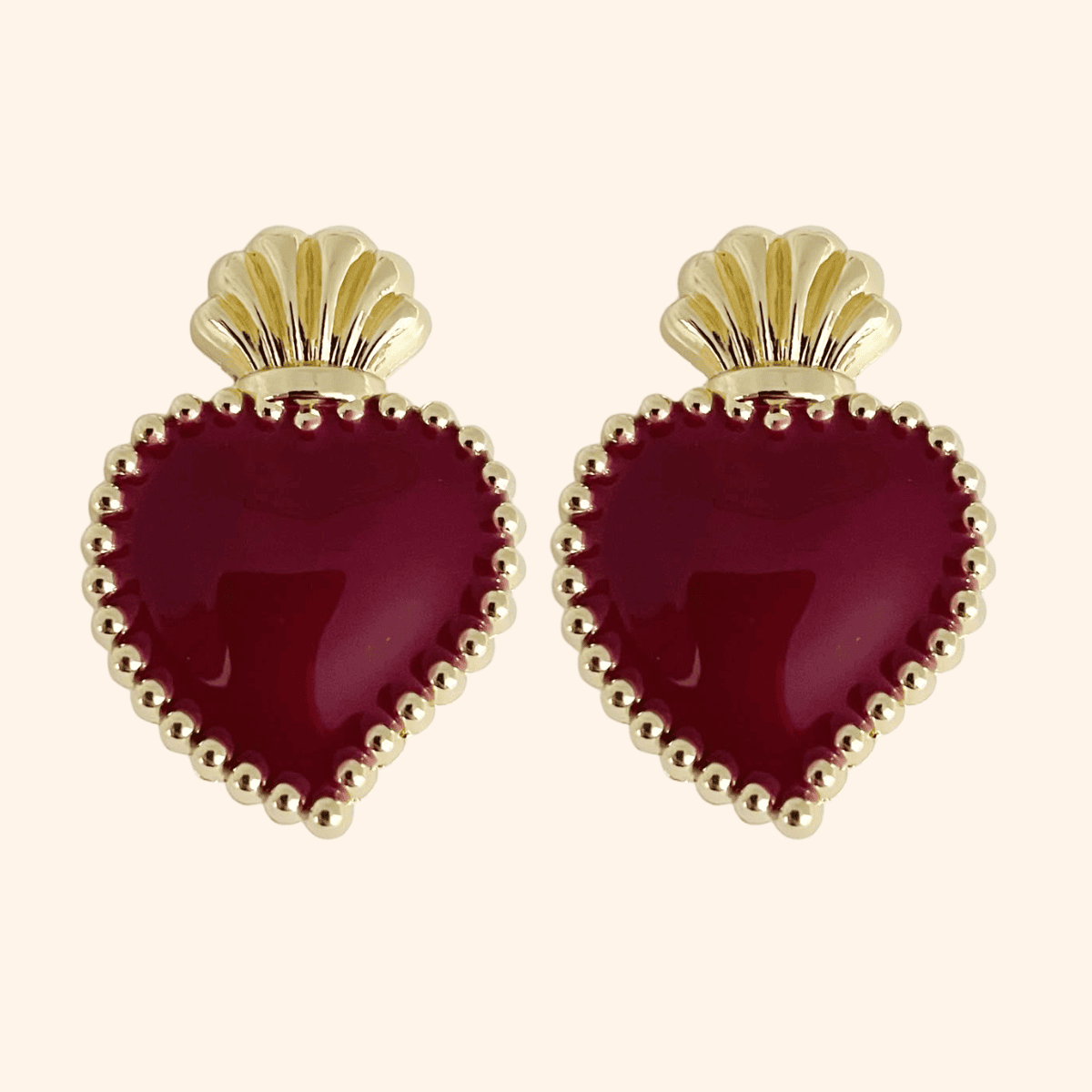 Bijou de bouton Exvoto BURGUNDY VELVET