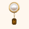 bijoux_de_bouton_perle_pampille_cognac Bijou de bouton Perle base & sa Pampille Cabochon interchangeable Cognac