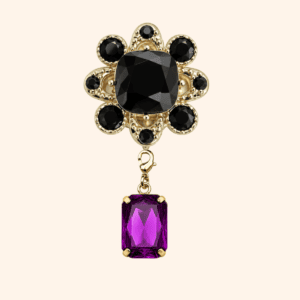 Bijou de bouton ÉCLIPSE NOIRE & sa Pampille Cabochon interchangeable PURPLE Bijou de bouton ÉCLIPSE NOIRE & sa Pampille Cabochon interchangeable PURPLE