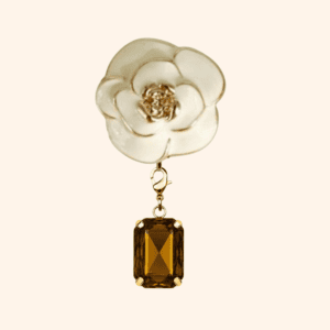 Bijou de bouton NICOLE Vanille & sa Pampille Cabochon interchangeable COGNAC Bijou de bouton NICOLE Vanille & sa Pampille Cabochon interchangeable COGNAC